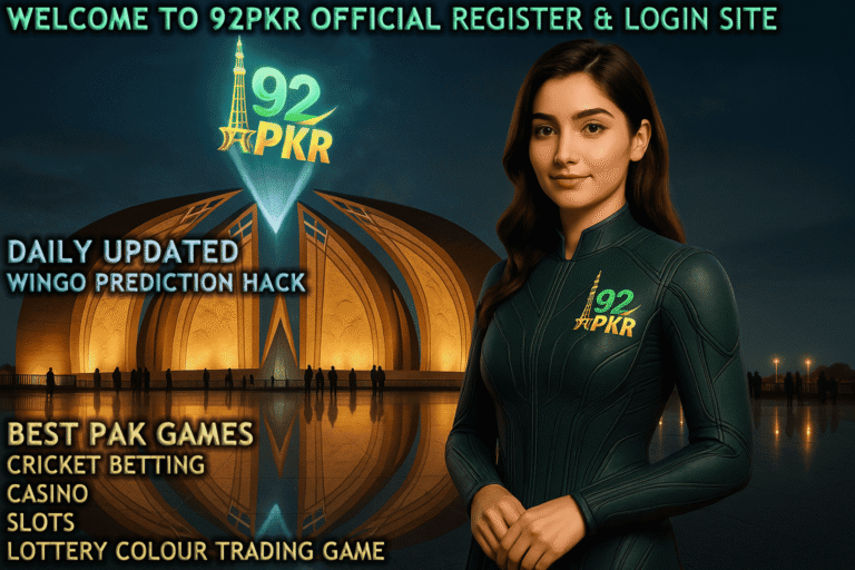 92PKR login and Wingo prediction guide visual for Pakistani players