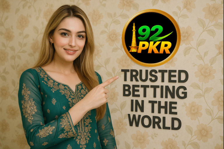 92PKR Login Trusted Betting Platform Image with Model - 2025